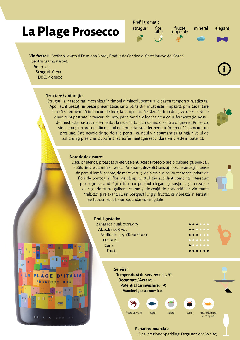 LA PLAGE d’Italia, Prosecco DOC, Extra Dry, 750 ml SGR